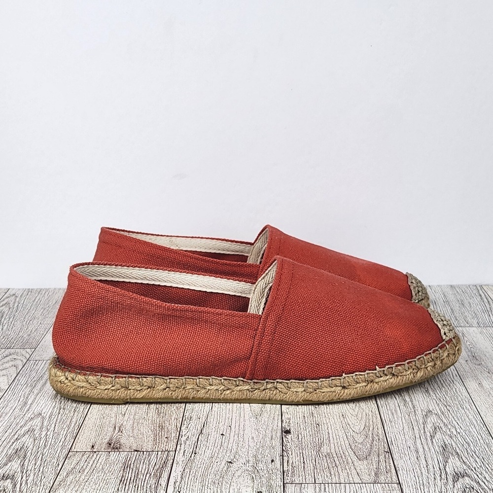 J. Jill Women's Espadrille Padre Size 8 Coral Textile Jute Flats Brazil Beach